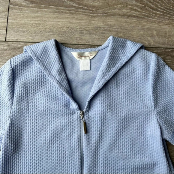 Vintage Diamond Tea Textured Zip Up Uniform Style Mini Dress - Picture 5 of 13